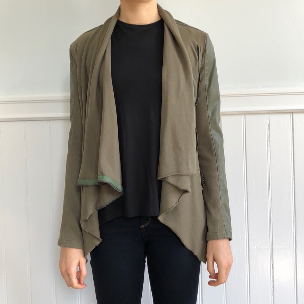 Blank NYC faux leather / fabric jacket